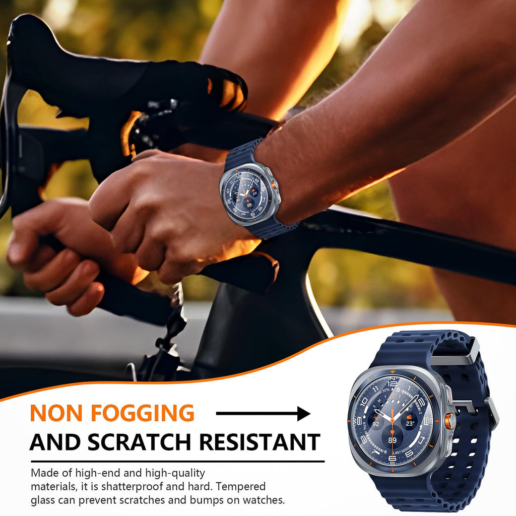 Suoman 4-Pack for Samsung Galaxy Watch 4 Classic 46mm Tempered Glass Screen Protector for Galaxy Watch 4 Classic 46mm Smartwatch [2.5D 9H Hardness] [Anti-Scratch]