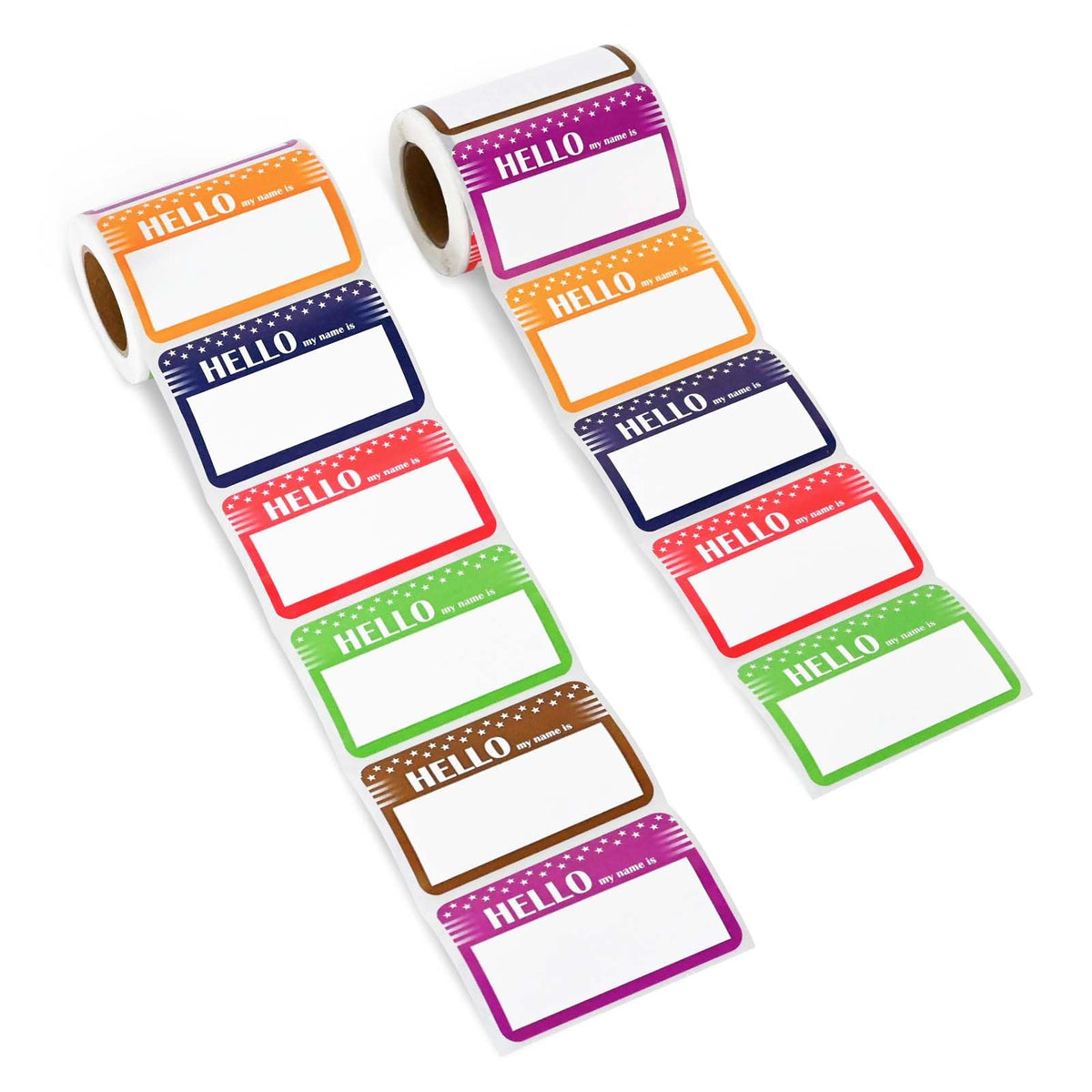 L LIKED 250 Stickers - 3.5" x 2.25"Colors Plain Name tag Labels with Perforated Line for School Office Home (Star - 250 Labels)