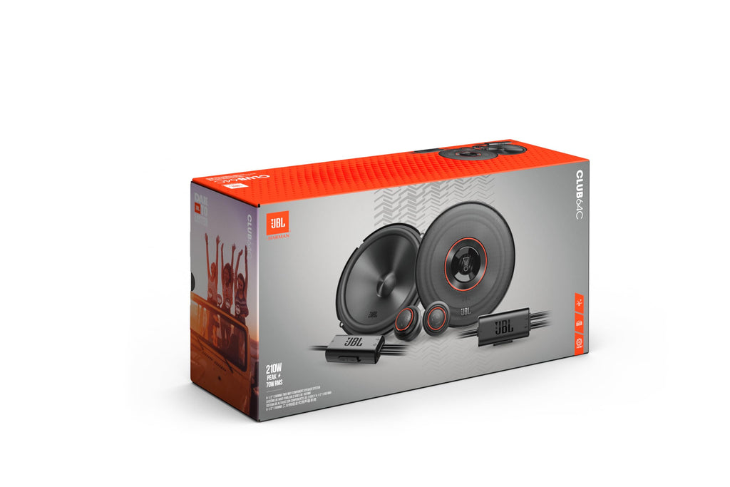 JBL Club 34F - 3-1/2" (87mm) Two-Way Car Speaker, 75 Watts Peak, 25 Watts RMS, Sensitivity (@ 2.83V): 89dB, Frequency Response: 90Hz – 20kHz, Nominal Impedance: 3.0 ohms