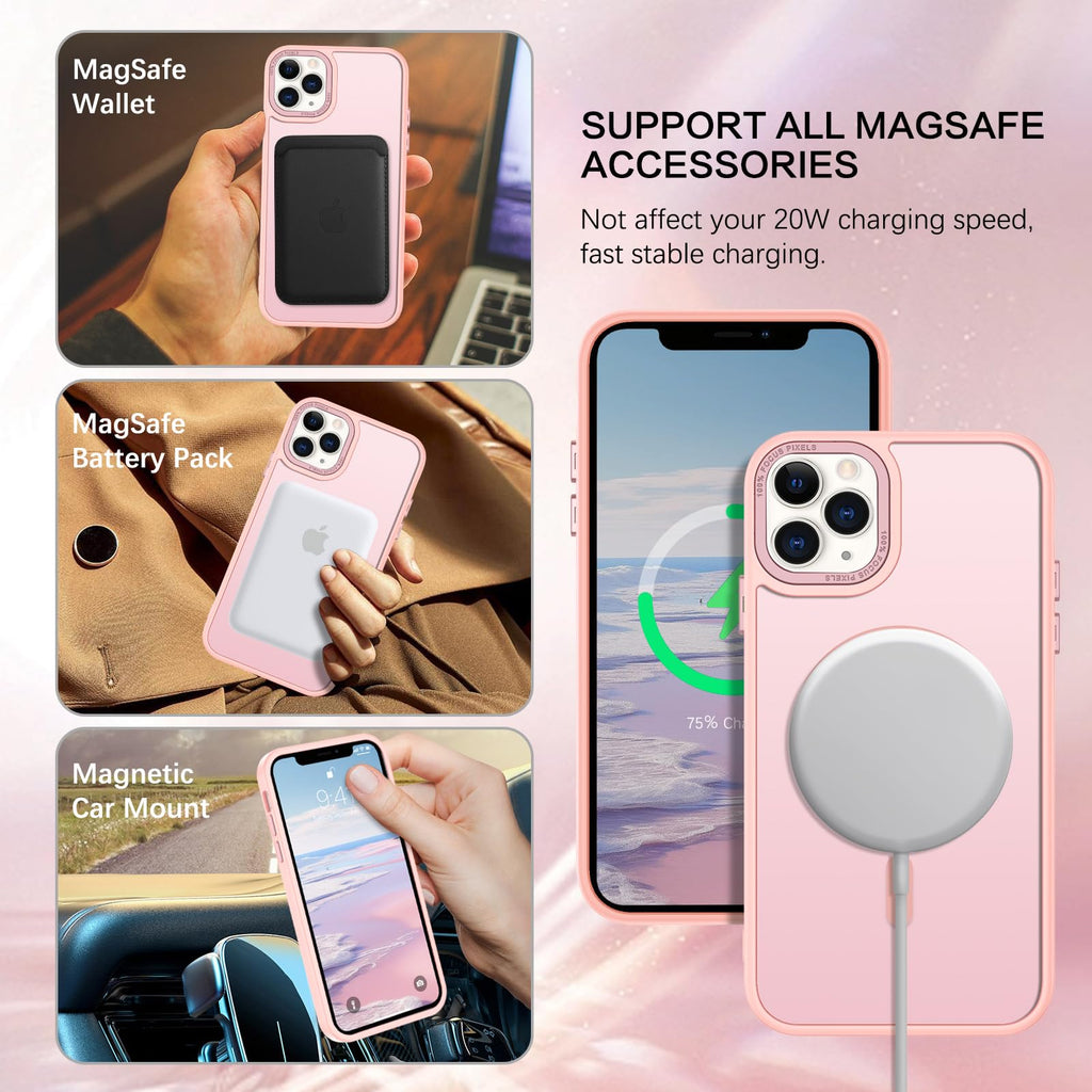 BENTOBEN for iPhone 11 Pro Case 2019 [Compatible with Magsafe] Translucent Matte Magnetic Phone Case iPhone 11 Pro 5.8" Slim Thin Shockproof Bumper Women Men Protective Cases Cover, Black