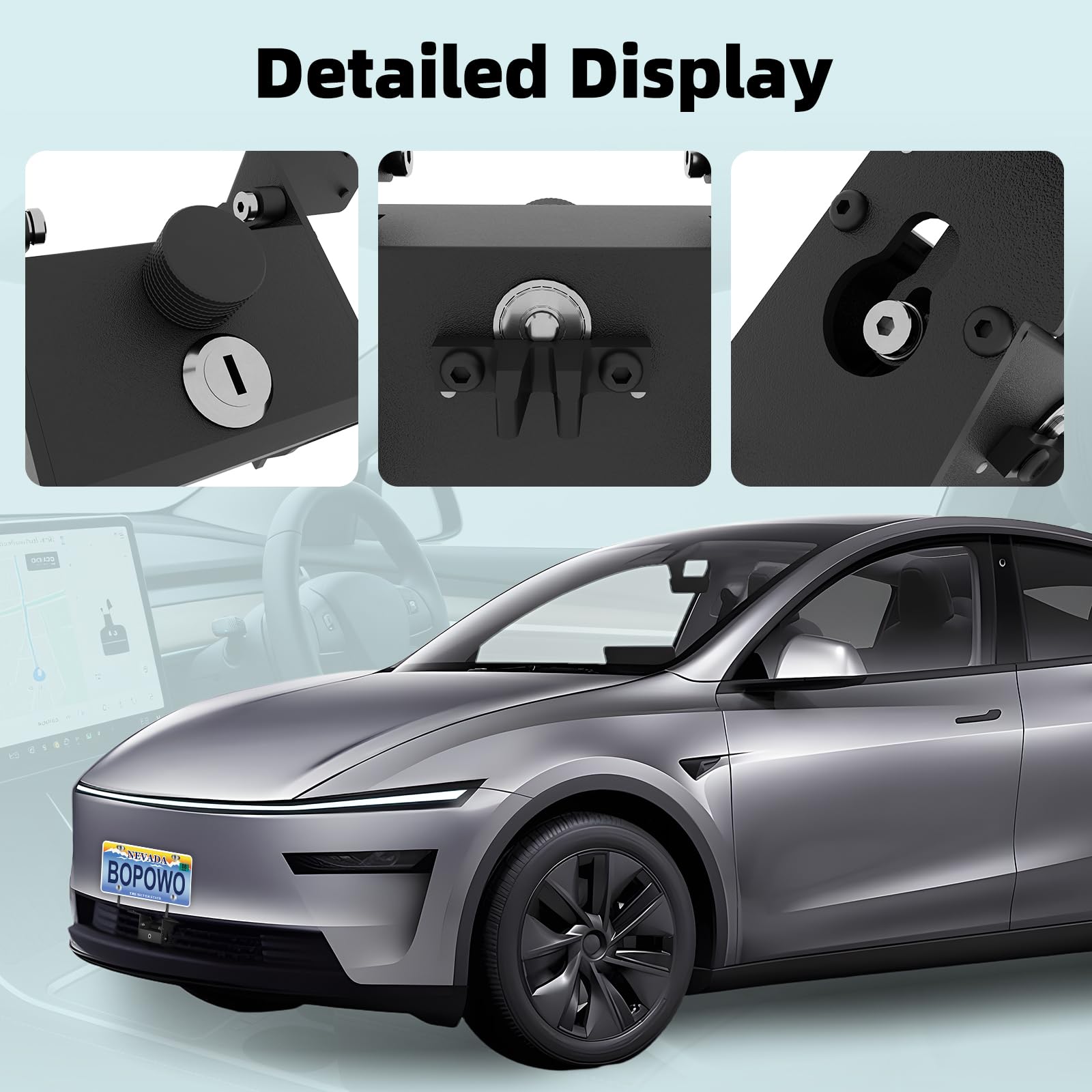 The Original No Drill Front License Plate Holder Fit for 2017-2023 Tesla Model 3& 2020-2024 Tesla Model Y with Safety Design, No Adhesives License Frame