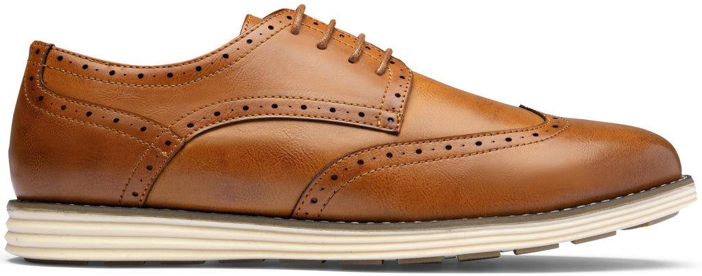 Vostey Mens Casual Dress Shoes Wingtip Plain Business Dress Shoes for Men