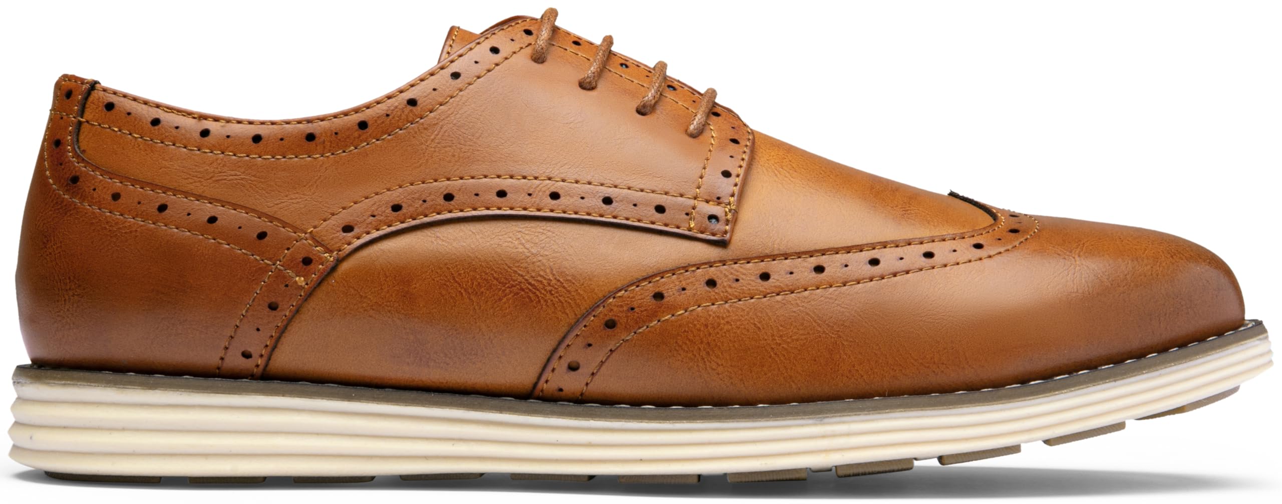 Vostey Mens Casual Dress Shoes Wingtip Plain Business Dress Shoes for Men