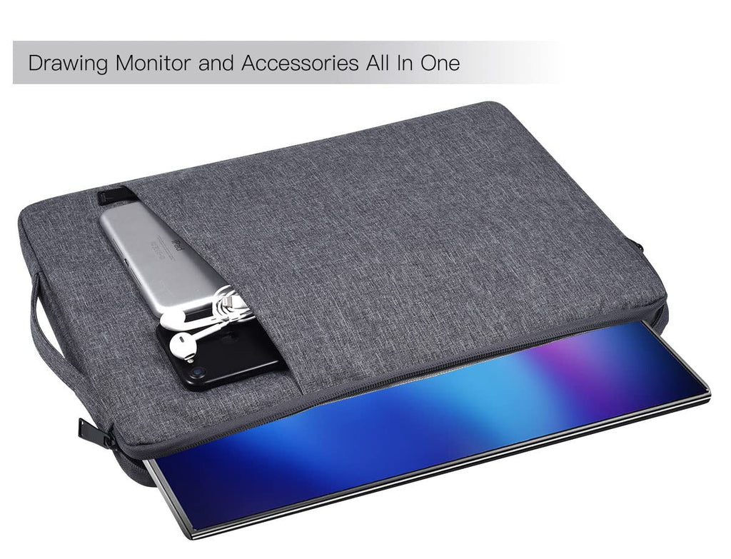 15.6 Inch Portable Monitor Case, Protective Carrying Sleeve Compatible with KYY MNN InnoView Most 16.1/15.6 in Monitors, Water Resistant Monitors Bag with Accessory Pocket, Black