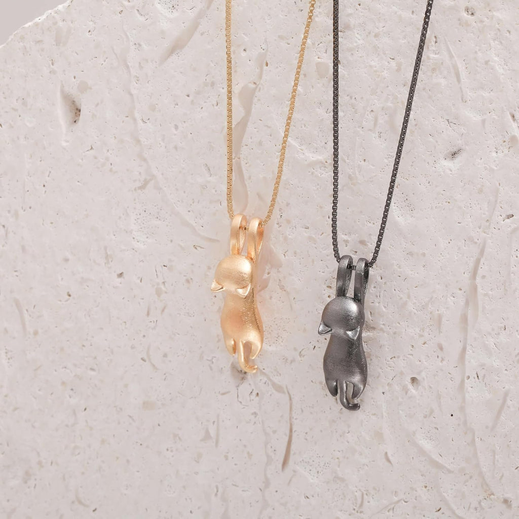 S.Leaf 925 Sterling Silver Cat Necklace Jewelry for Women Trendy Dainty Charm Pendant Necklaces Best Friend Birthday Gifts for Her Sister Mom Wife Womens