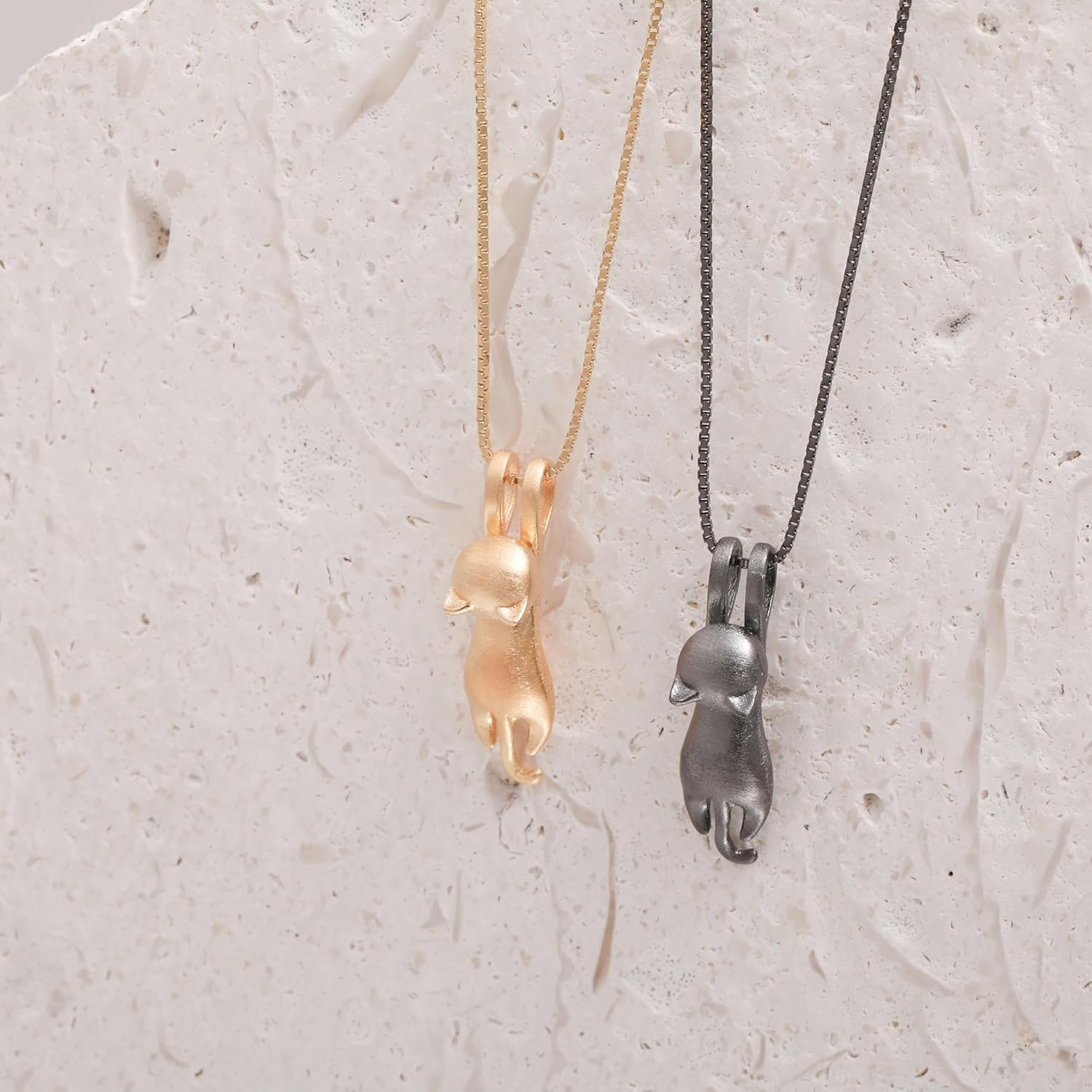 S.Leaf 925 Sterling Silver Cat Necklace Jewelry for Women Trendy Dainty Charm Pendant Necklaces Best Friend Birthday Gifts for Her Sister Mom Wife Womens