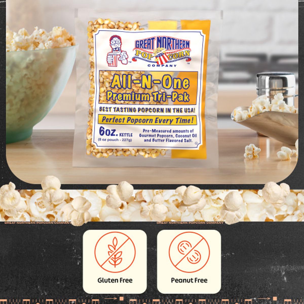 2.5oz Popcorn Packs - Pre-Measured, Movie Theater Style, All-in-One Kernel, Salt, Oil Packets for Popcorn Machines by Great Northern Popcorn (40 Case)
