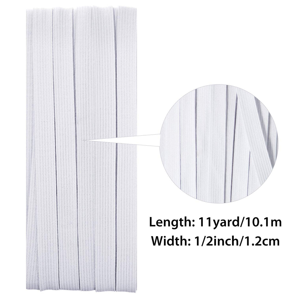 Shappy Elastic for Sewing Knit Elastic Band 1/2 Inch x 11 Yards (Beige)