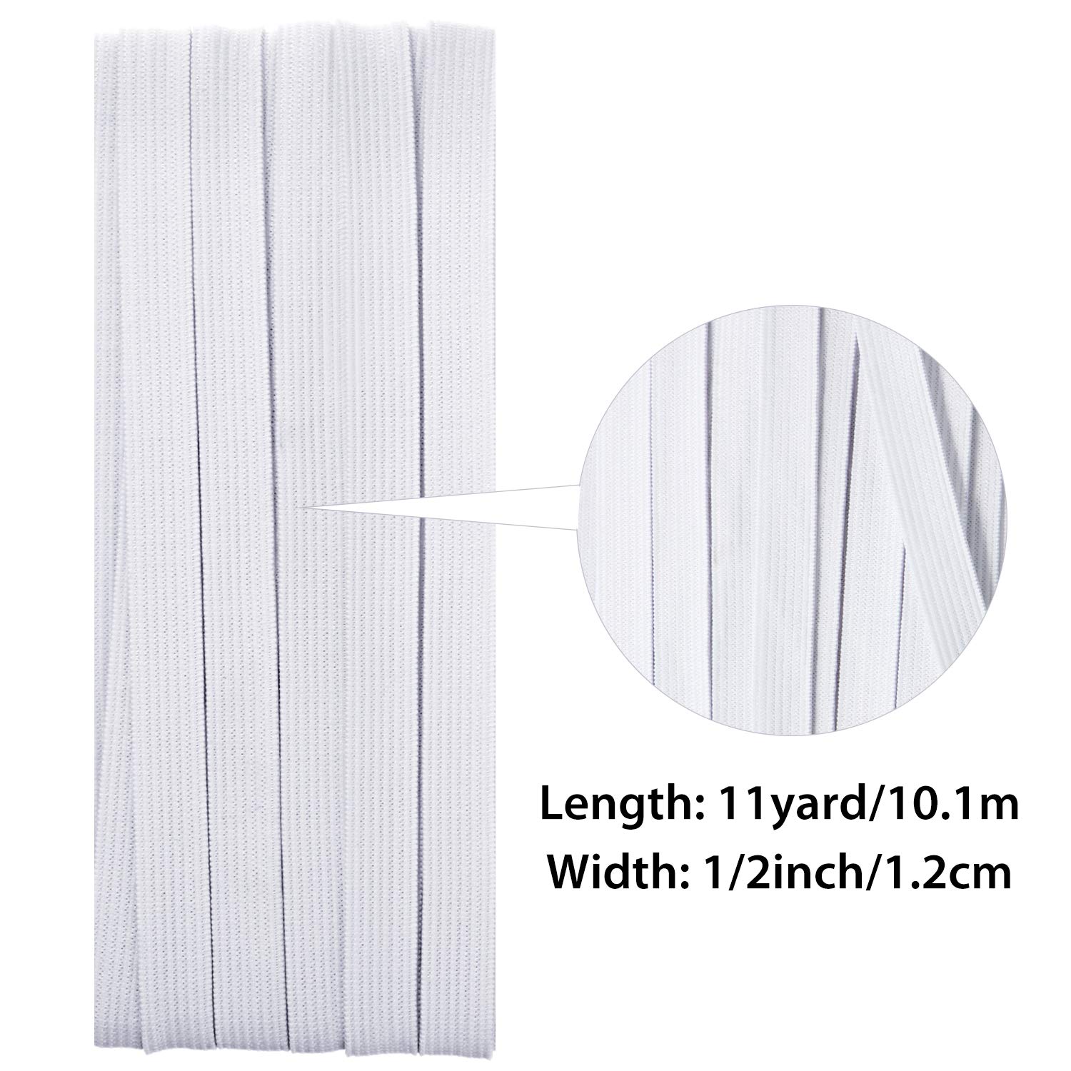 Shappy Elastic for Sewing Knit Elastic Band 1/2 Inch x 11 Yards (Beige)