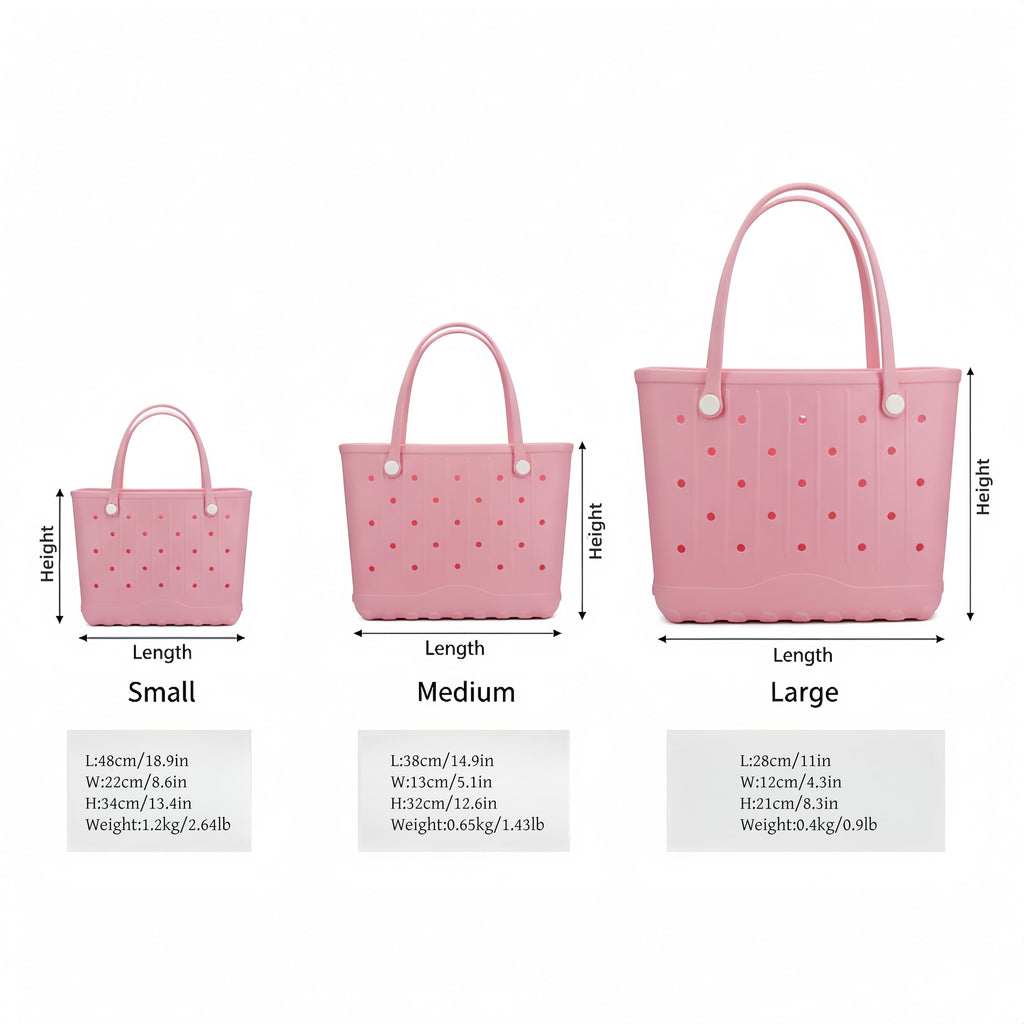Rubber Beach Bag EVA Waterproof Tote Bags Washable Sand-proof Travel Handbags for Pool Boat Groceries Work Sports