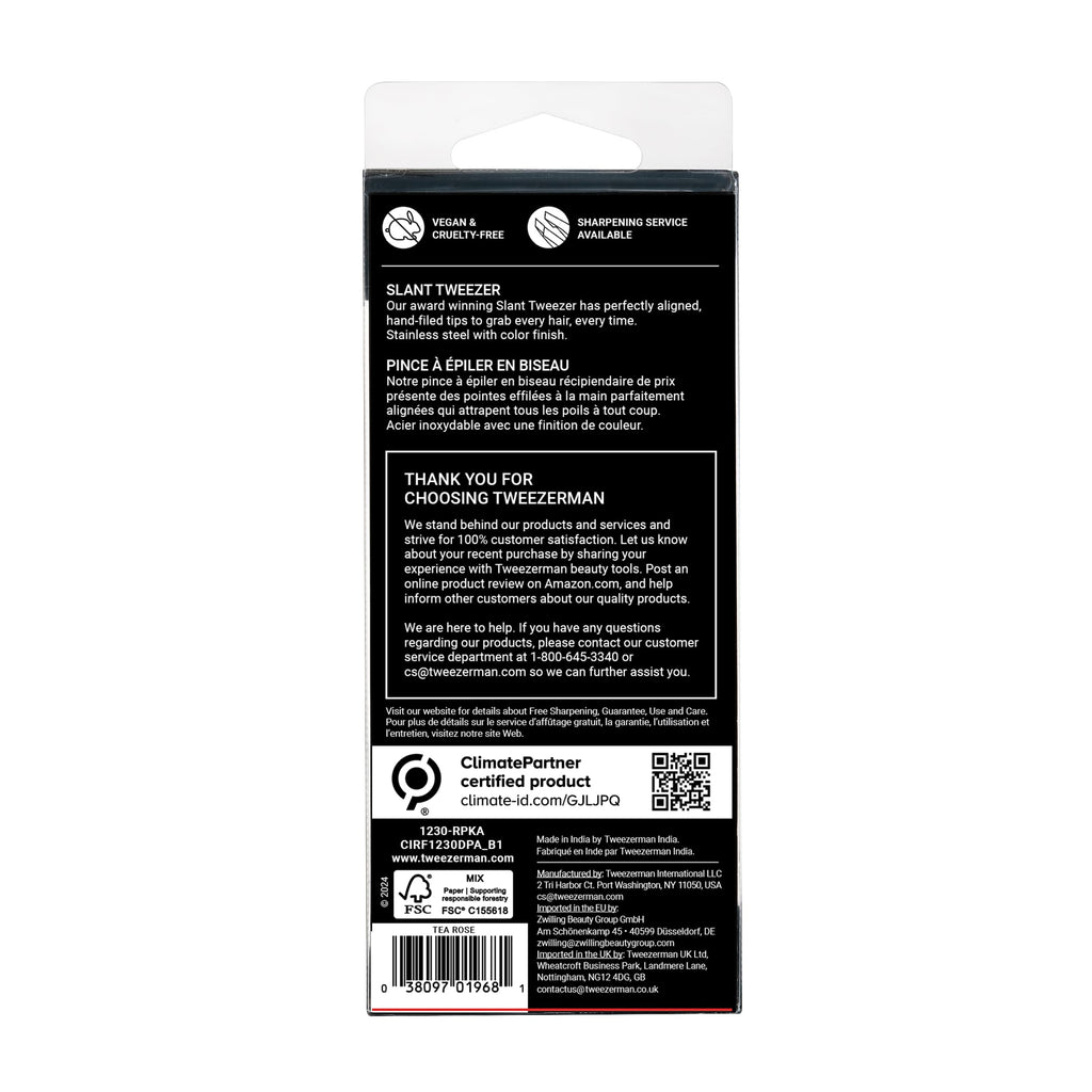 Tweezerman Exclusive 40th Birthday Slant Tweezer - Hair Removal Tweezers, Stainless Steel