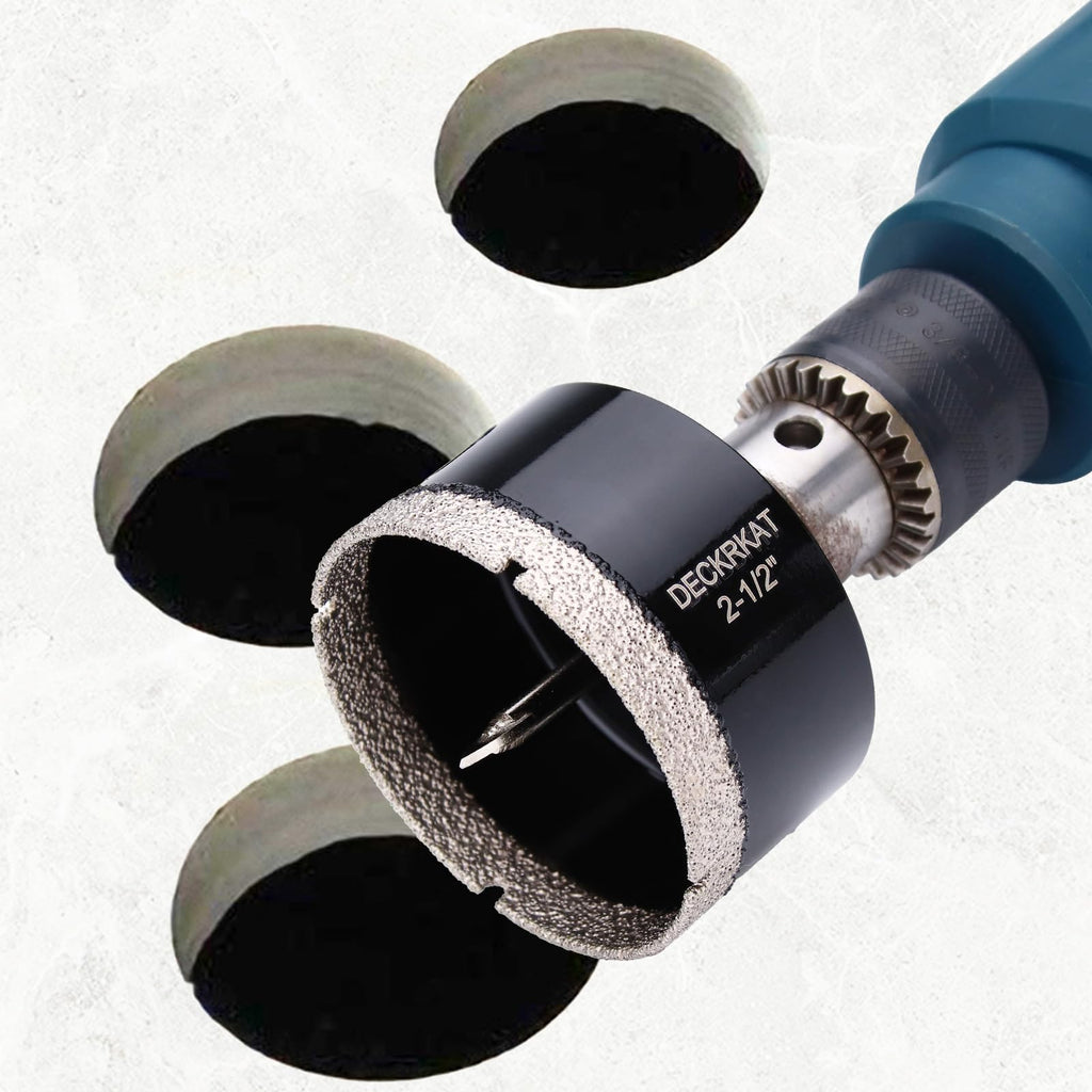 1 Inch Diamond Hole-Saw Bits with Pilot Drill Bit - 2pc 1" Diamond Tipped Tile Hole Saws with Guiding Bit Accurate Drilling for Porcelain Tile Ceramic Pottery Granite Stone Glass Bottles 25mm