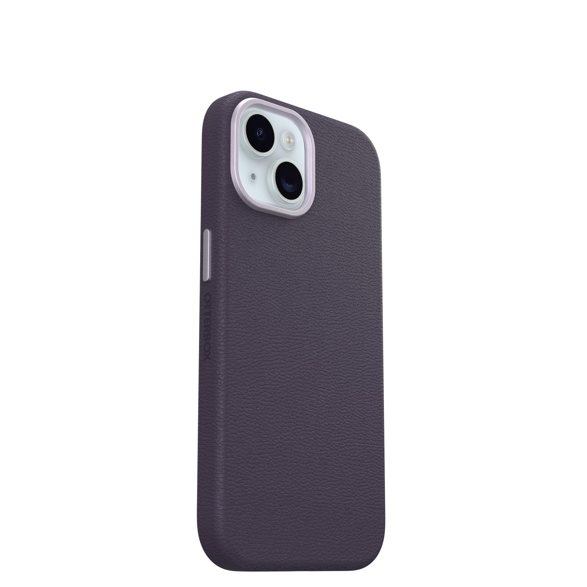 OtterBox iPhone 15 Symmetry Series Cactus Leather for MagSafe - Noir ASH (Black), Slim, Premium, Protective iPhone Case