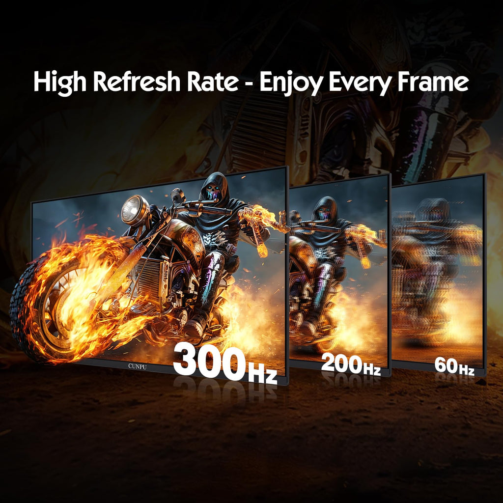 CUNPU 24 Inch 1080P 200Hz Gaming Monitor, FHD Fast IPS Panel, 124% sRGB 1ms HDR Zero-Frame Computer Monitor, Built-in Speaker, HDMI 2.1, DisplayPort 1.4, FreeSync & G-Sync, Tilt, VESA, Eye Care