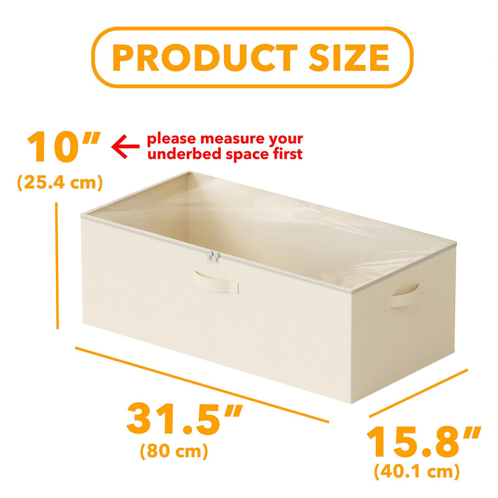 SpaceAid Paquete de 2 Contenedores de Almacenamiento Debajo de la Cama de 10" de Alto, Organizadores Grandes de Almacenamiento Debajo de la Cama con Tapas para Dormitorio, Residencia Estudiantil, Ropa