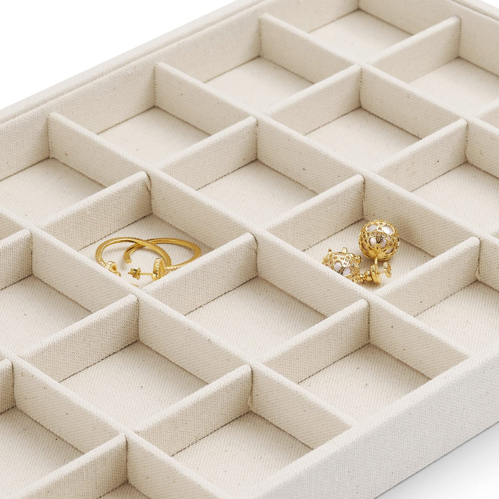 Oirlv linen Jewelry Display Trays Stackable Necklace Bracelet Ring Showcase Display Empty Plate(Pack of 1)