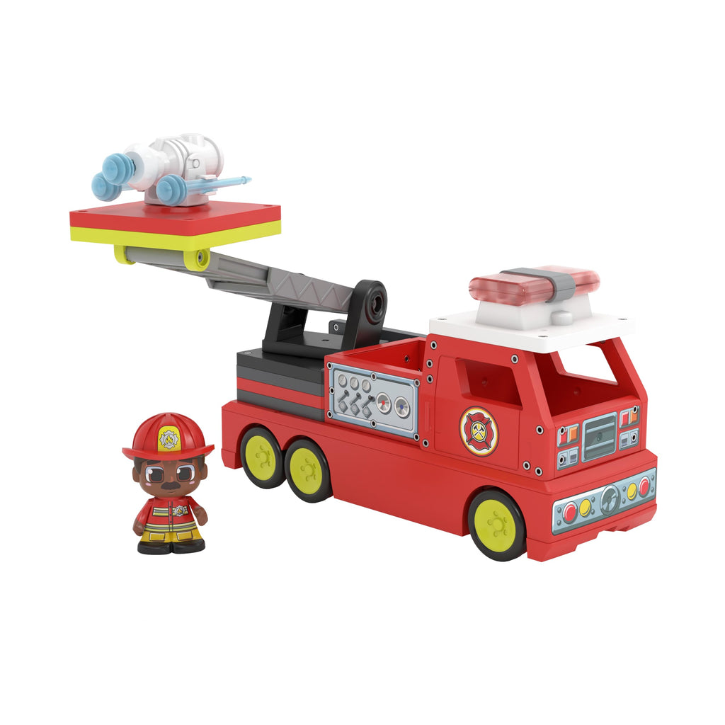 Tile Town Fire Station Magnetic Tiles Set, 66 Piece Kids Magnet Toy, Innovative Action Play Magnetic Tile Building Set Ages 3-6, Amazon Exclusive