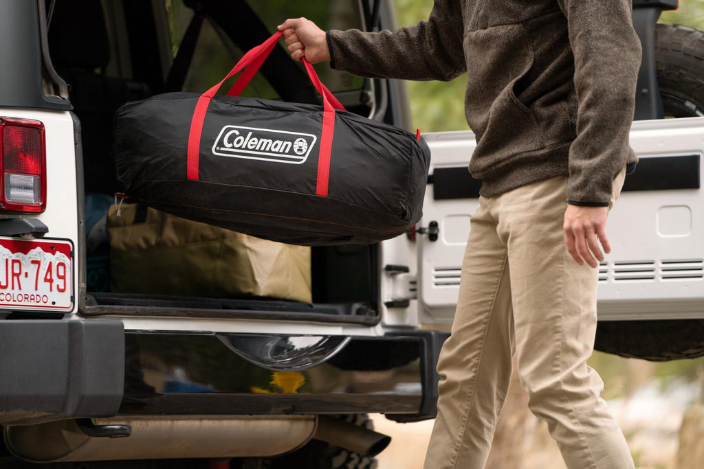 Coleman Carlsbad Dark Room Tent with Screened Porch, 4/6 Person Tent Blocks 90% of Sunlight to Keep Inside Cool, Weatherproof Shelter with Easy Setup