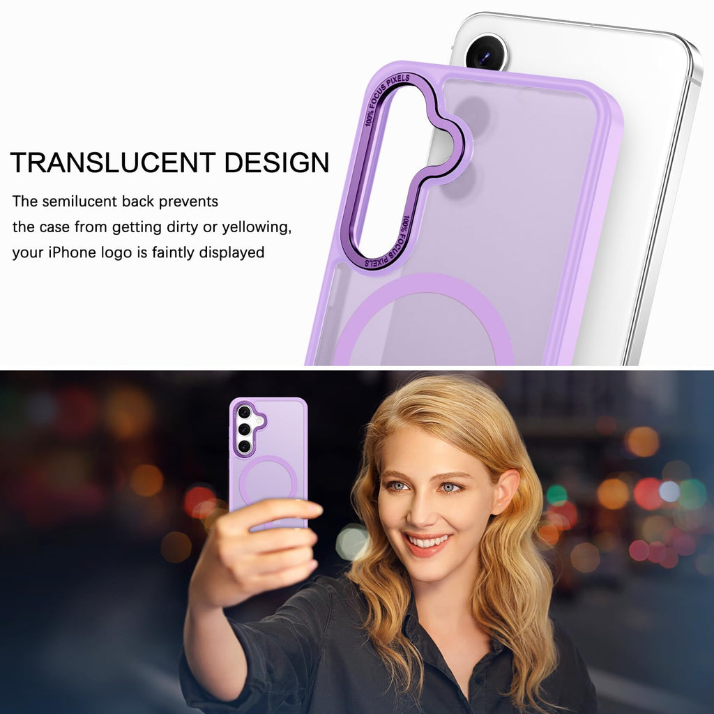 BENTOBEN Magnetic for Samsung Galaxy S24 Plus Case [Compatible with Magsafe] Translucent Matte Slim Thin Shockproof Anti-Yellow Women Men Protective Phone Cases Cover for Samsung S24 Plus 6.7", Black