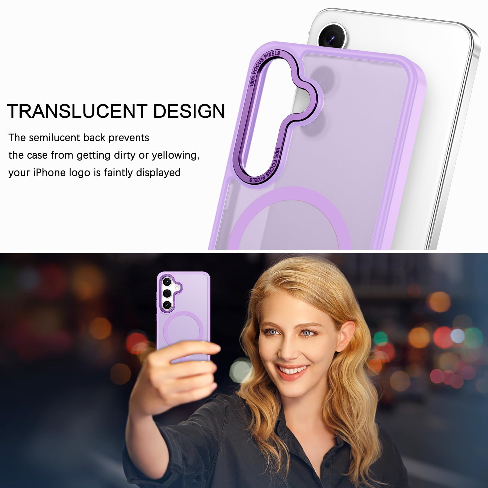 BENTOBEN Magnetic for Samsung Galaxy S24 Plus Case [Compatible with Magsafe] Translucent Matte Slim Thin Shockproof Anti-Yellow Women Men Protective Phone Cases Cover for Samsung S24 Plus 6.7", Black