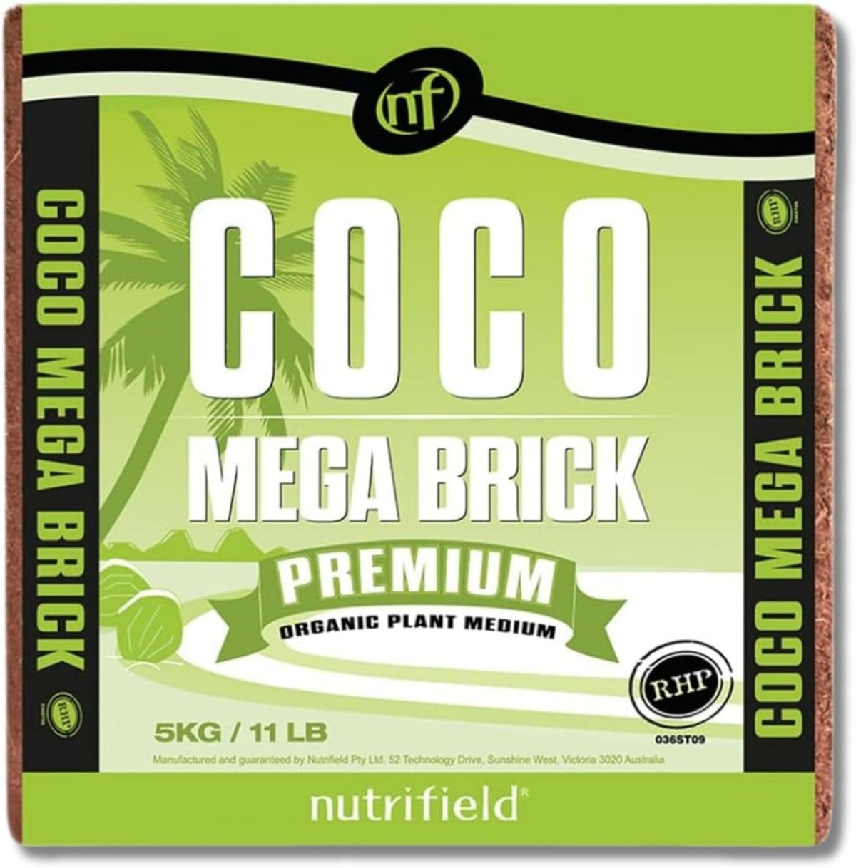 Coco Mega Brick 5kg | Compressed Coconut Coir Block Expands to 55L | Premium Quality Hydroponic Growing Medium, Pre-Buffered, Low EC Substrate for Indoor Outdoor Plants