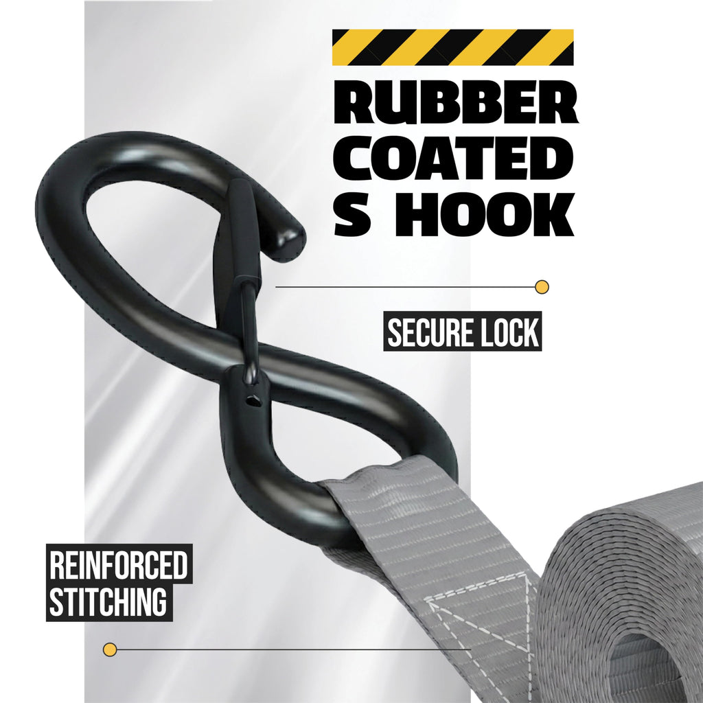 AUGO Retractable Ratchet Straps | 2 Heavy Duty Ratchet Straps Self Retractable Tie Downs with Soft Loops & Storage Bag for Motorcycle, Truck, Trailer, Cargo Van | 1200 Lb Break Strength 1” x 10’
