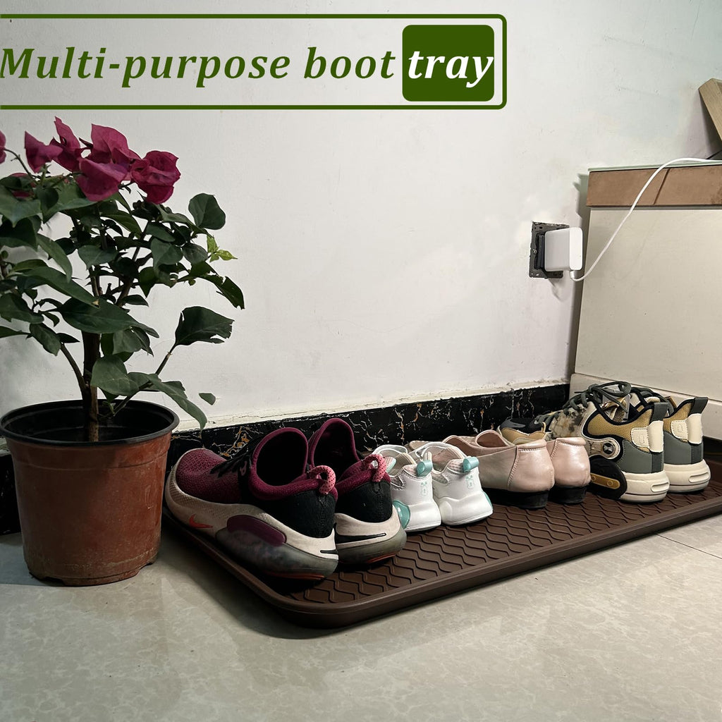 2 Pack Large Multifunctional Tray Mat Washable Indoor or Outdoor Tray Mat for Shoes Boots Plants Pots Paint Tins Pet Bowls Car Storage, 30 x 15 x 1.2 Inches