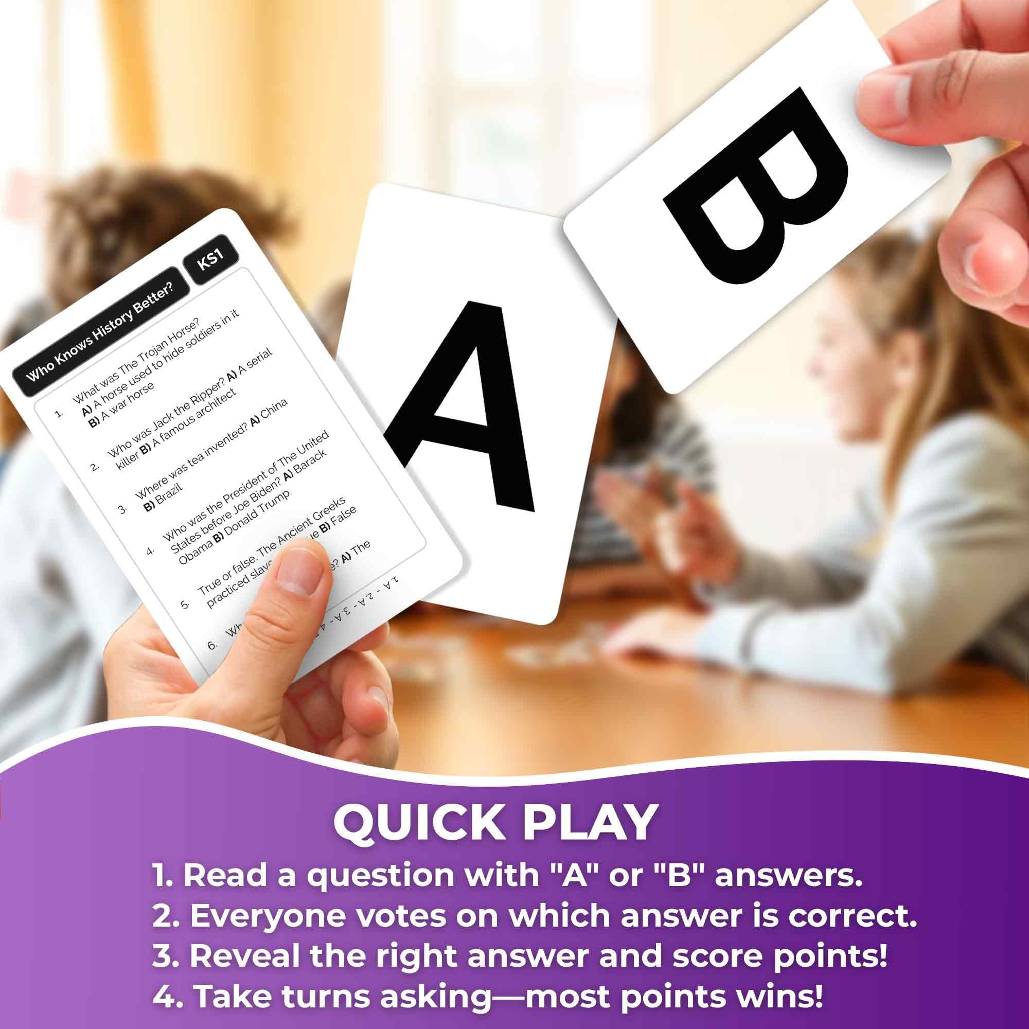 Family Board Games for Kids and Adults - Trivia Card Games for Kids 8-12 and Adults - Who Knows Me Better for Family Game Night - 500+ Facts Questions from Ages 6-8 — Fun Travel Car Activities for 5+