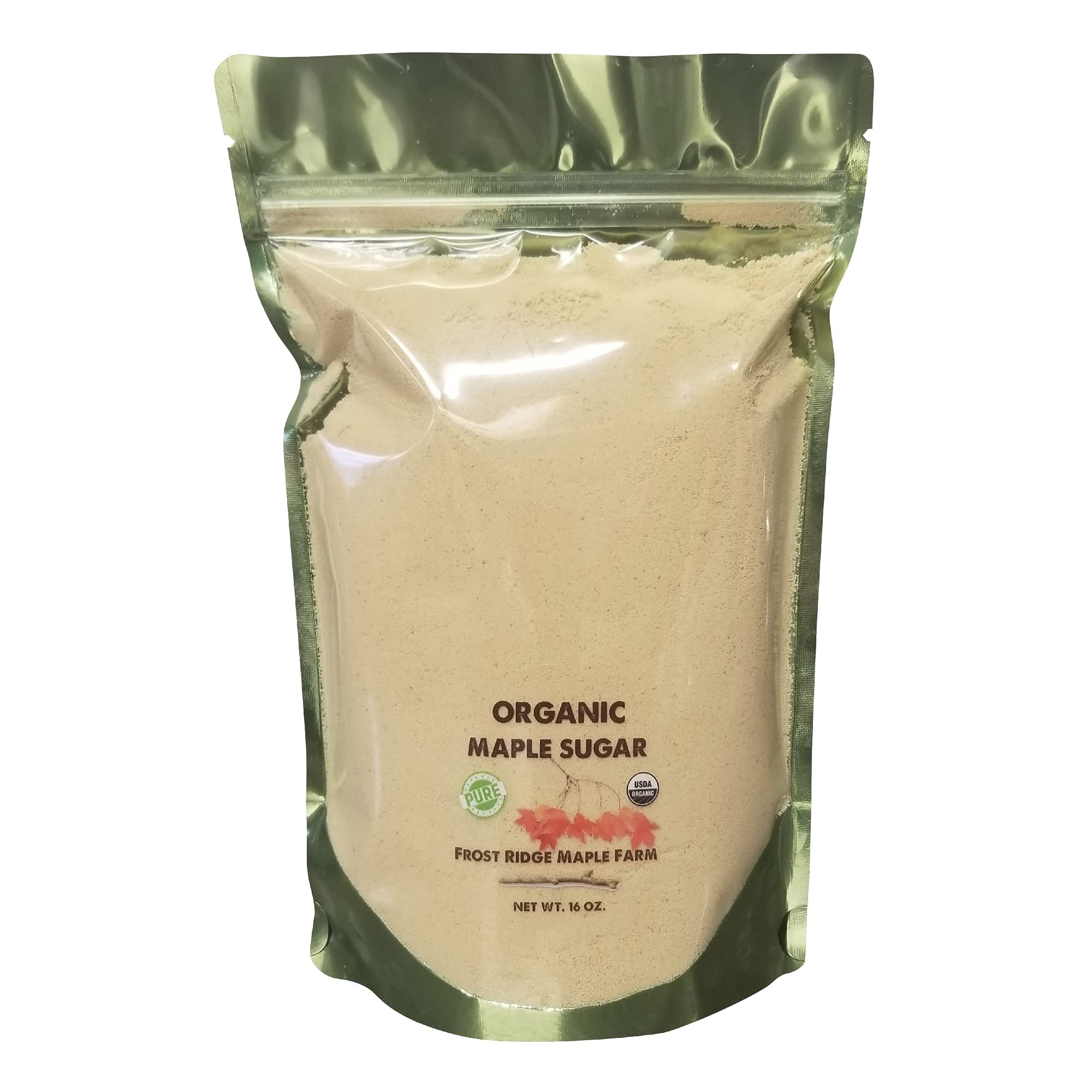 Frost Ridge Maple Farm Powdered Granulated Organic Maple Sugar, Grade A, 8 oz.