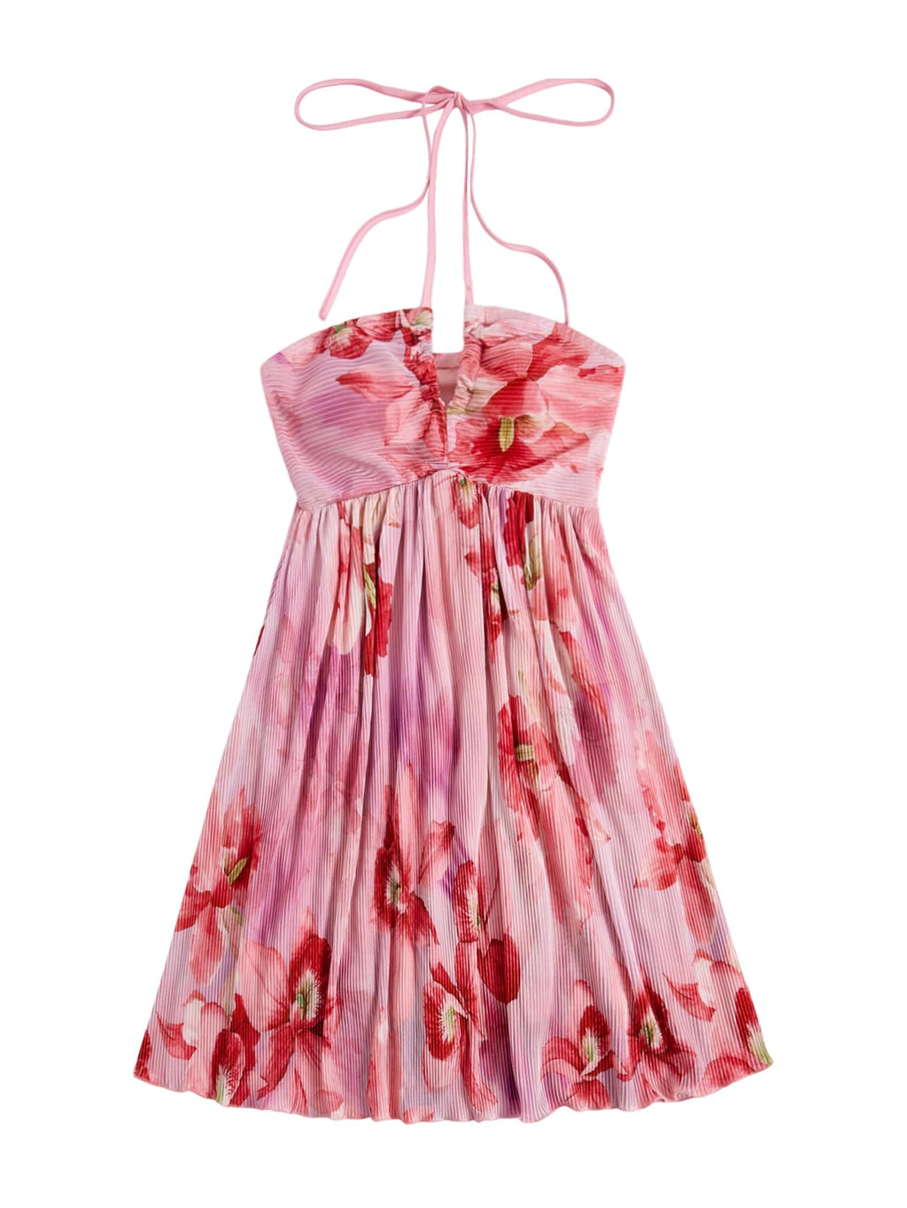 SOLY HUX Women's Tie Dye Cami Dress Halter Backless Sleeveless A Line Short Summer Dresses Sundress