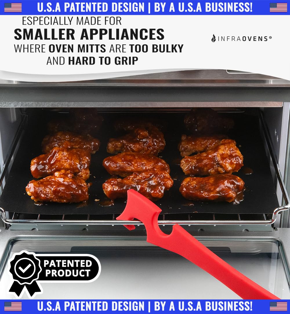 Wooden Oven Rack Puller Stick, Push Pull Tool with Longer Handle Ideal for Kitchen Oven, Convection and Toaster Ovens, Air Fryer and Small Kitchen Appliances by INFRAOVENS
