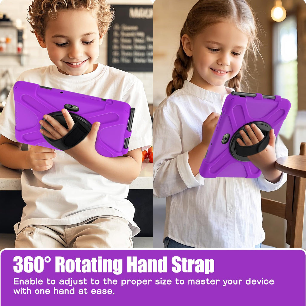 Samsung Galaxy Tab Active5/Active 3 8.0 Case, with 360 Stand, Handle Hand Strap & Shoulder Strap for Galaxy Tab Active5 8" 2024 X300/X307, Active3 8" 2020 T570/T575/T577 (Black)