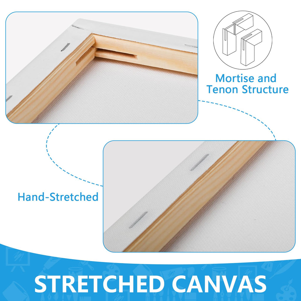 ESRICH Stretched Canvas for Painting 5x7, 48 Pack Small Canvases for Painting 5/8" Profile Primed Acid-Free Blank Painting Canvas for Kids & Artists for Decorations, Painting Parties.
