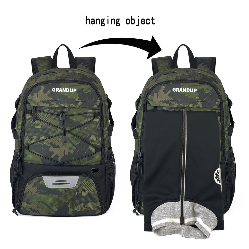 GRANDUP Basketball backpack with ball and shoes compartment Fit Volleyball, soccer, Swim, Gym, Travel, and School, large capacity sports training equipment bags
