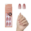 KISS imPRESS No Glue Mani Press On Nails, Bare but Better, 'Flare', Medium Neutral, Medium Size, Coffin Shape, Includes 30 Nails, Prep Pad, Instructions Sheet, 1 Manicure Stick, 1 Mini File