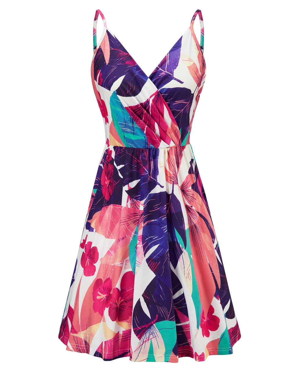 Newshows Women's Summer Dress 2025 Spaghetti Strap Sleeveless V Neck Casual Swing Sundress with Pockets