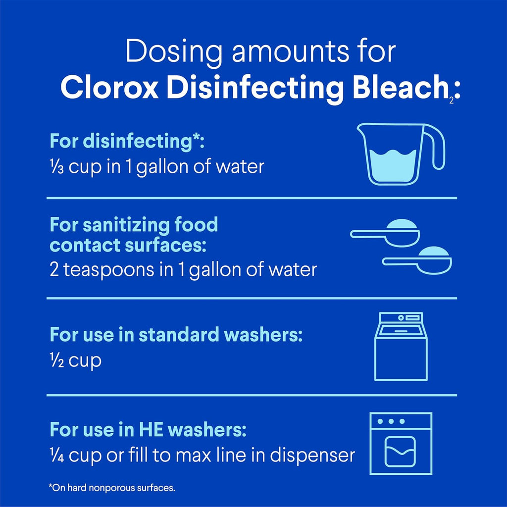 Clorox Disinfecting Bleach, 121 Fluid Ounces (Package May Vary)