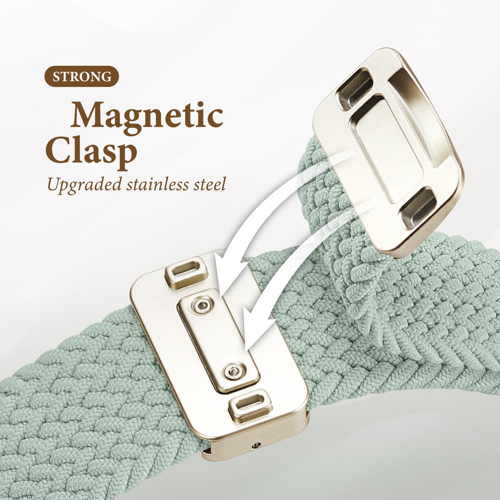 Braided Stretchy Bands with Magnetic Clasp Compatible for Apple Watch Band 38mm 40mm 41mm 42mm 44mm 45mm 46mm 49mm Women Men, Nylon Sport Solo Loop for iWatch Series 11 10 9 8 7 6 5 4 3 Ultra 3 2 1 SE