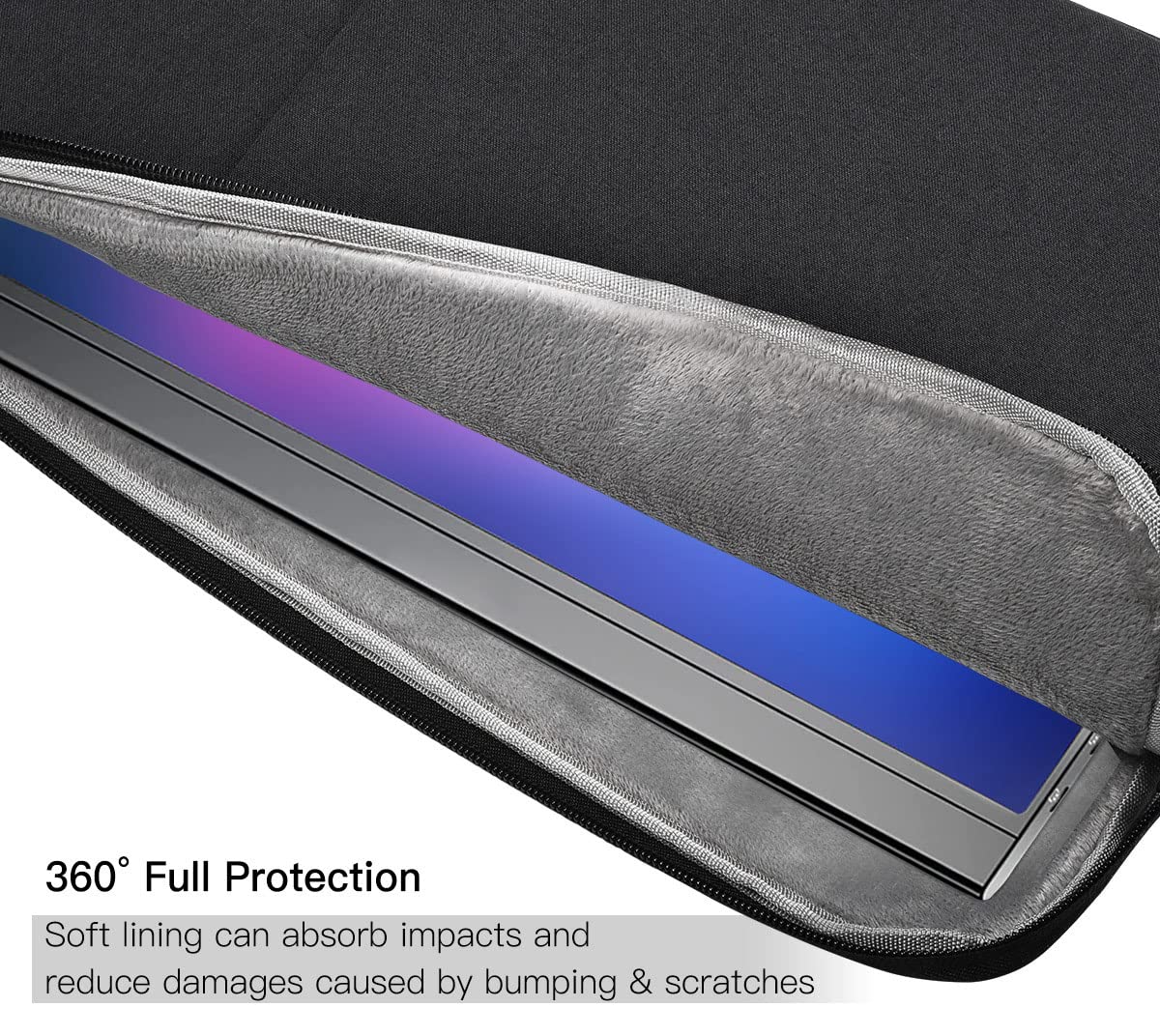 15.6 Inch Portable Monitor Case, Protective Carrying Sleeve Compatible with KYY MNN InnoView Most 16.1/15.6 in Monitors, Water Resistant Monitors Bag with Accessory Pocket, Black