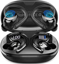 Hupoaf Wireless Earbuds Sport, 2025 Bluetooth 5.4 Headphones with Earhooks, 50H Stereo Deep Bass Over Ear Buds with 4 ENC Mics, IP7 Waterproof Earphones for Running Workout Gym (Android/iOS)