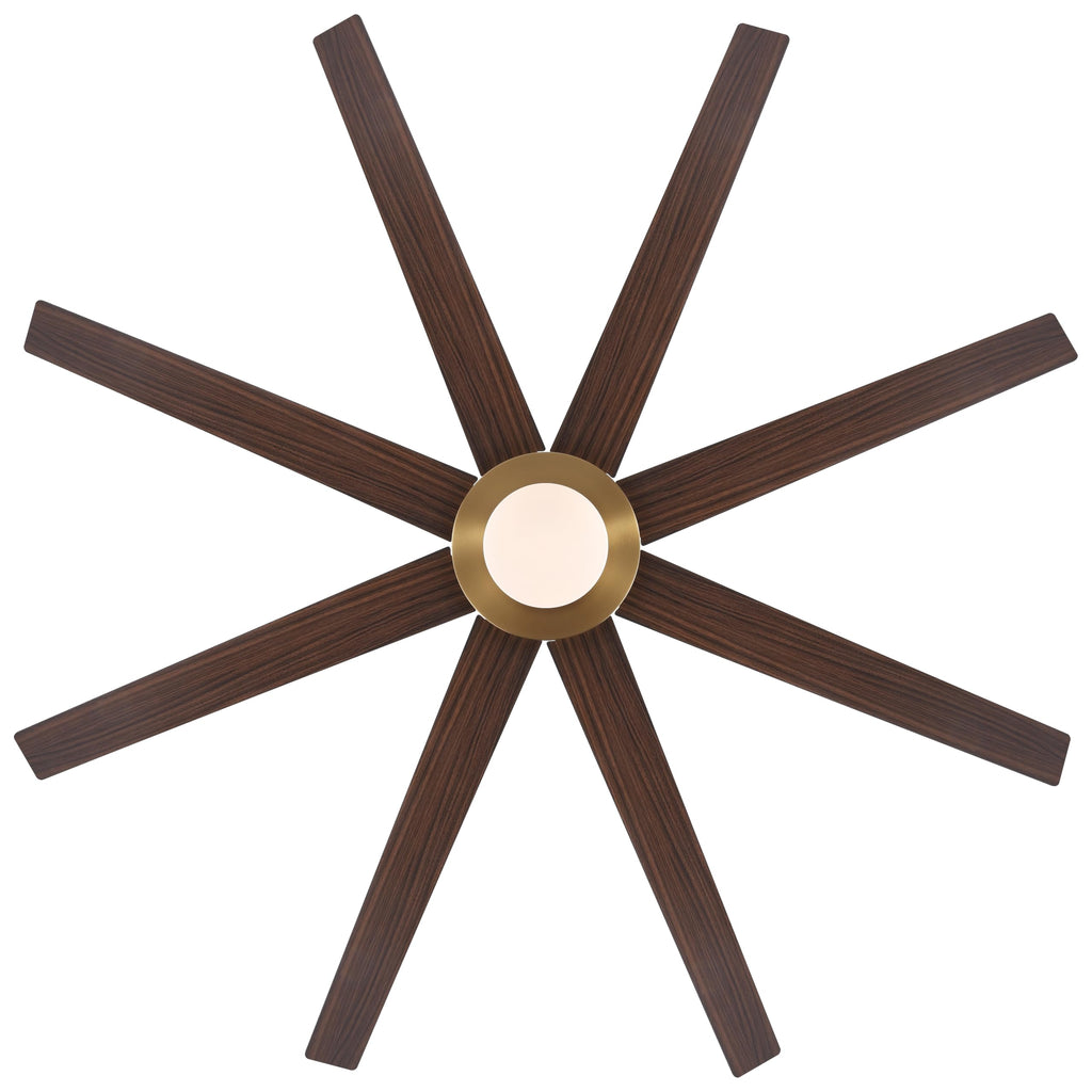 WINGBO 60" Ceiling Fan with Light and Remote Control, 6 Speed Reversible DC Motor, Dimmable LED Light, for Home and Commercial Use, Living Room/Shop/Warehouse Black/Walnut