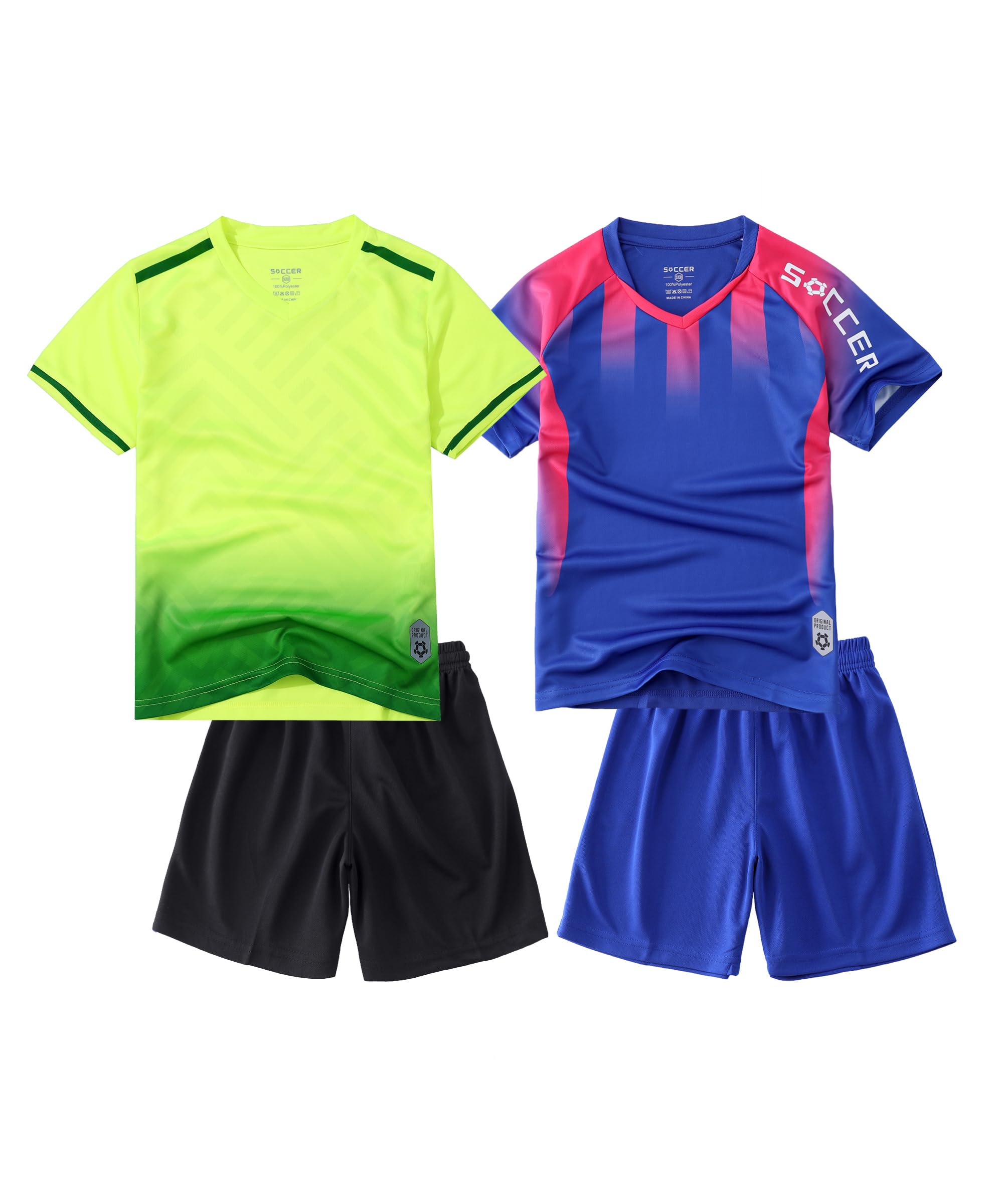M2C Boys 2-Pack Jersey Soccer Knit Set Sport Team Uniform Shirt and Shorts
