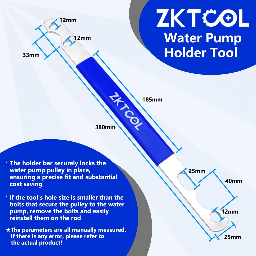 ZKTOOL Fan Clutch Wrench Set,32mm & 36mm Clutch Fan Tool Wrench,Water Pump Pulley Holder Removal Tool For BMW, Ford, GM, dodge,Chevrolet,jeep Fan Clutch Removal Kit,Water Pump Holder.