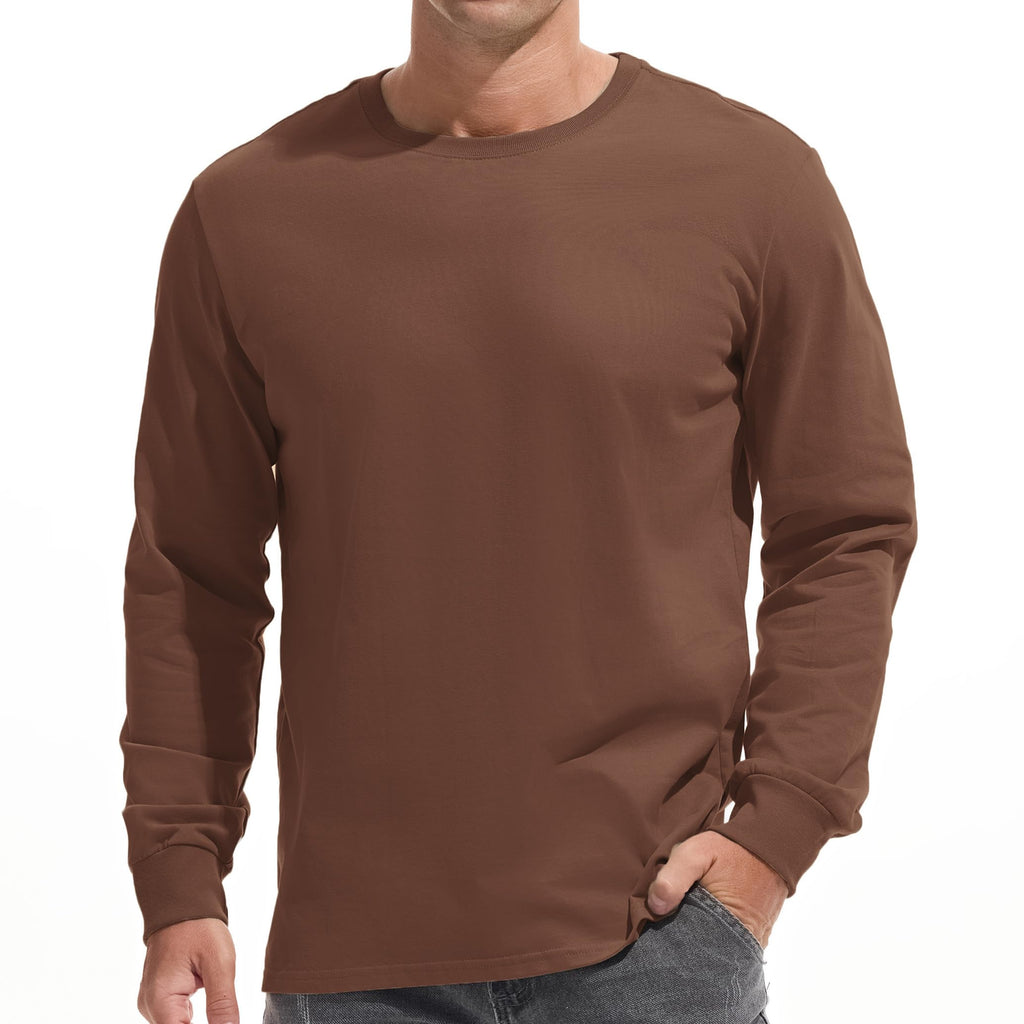 VEIISAR Men's Heavy Weight Crew Neck T-Shirt Mens Premium Cotton Tee - Pre Shrunk S-3XL
