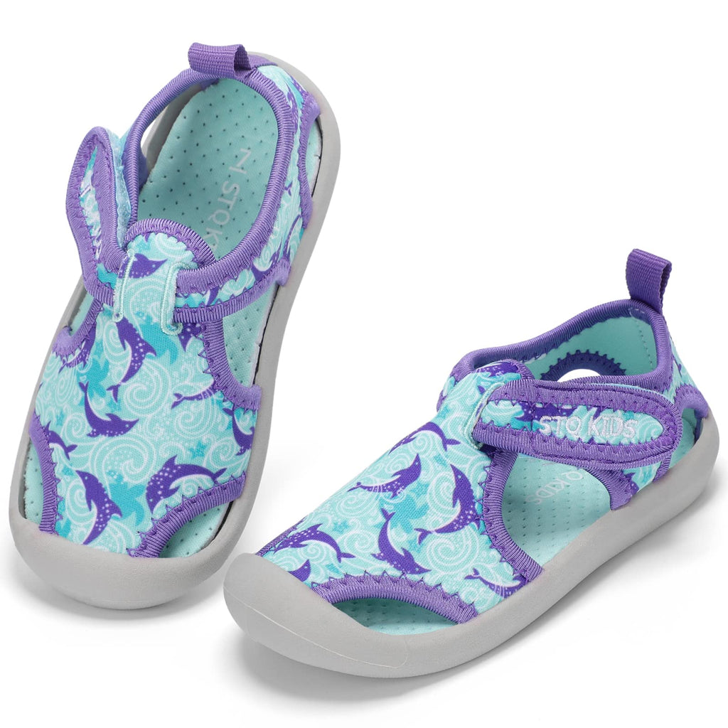 STQ Boys Girls Water Shoes Quick-Dry Slip on Beach Swim Pool Sandals(Toddler/Little Kid)