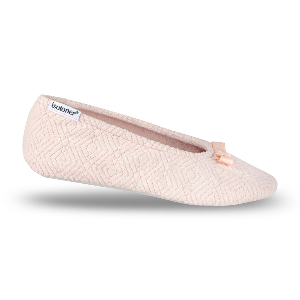 isotoner Women's Diamond Microterry Ballerina Slippers