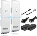 Wireless Bridge Ubiquiti NanoStation M5 PRE-CONFIGURED Bundle of 2 Ubiquiti airMAX NSM5-US, Point to Point Outdoor WiFi Bridge, Plugh and Play, 5GHz, 150+Mbps, 15+km Link Range, Network WiFi Bridge.