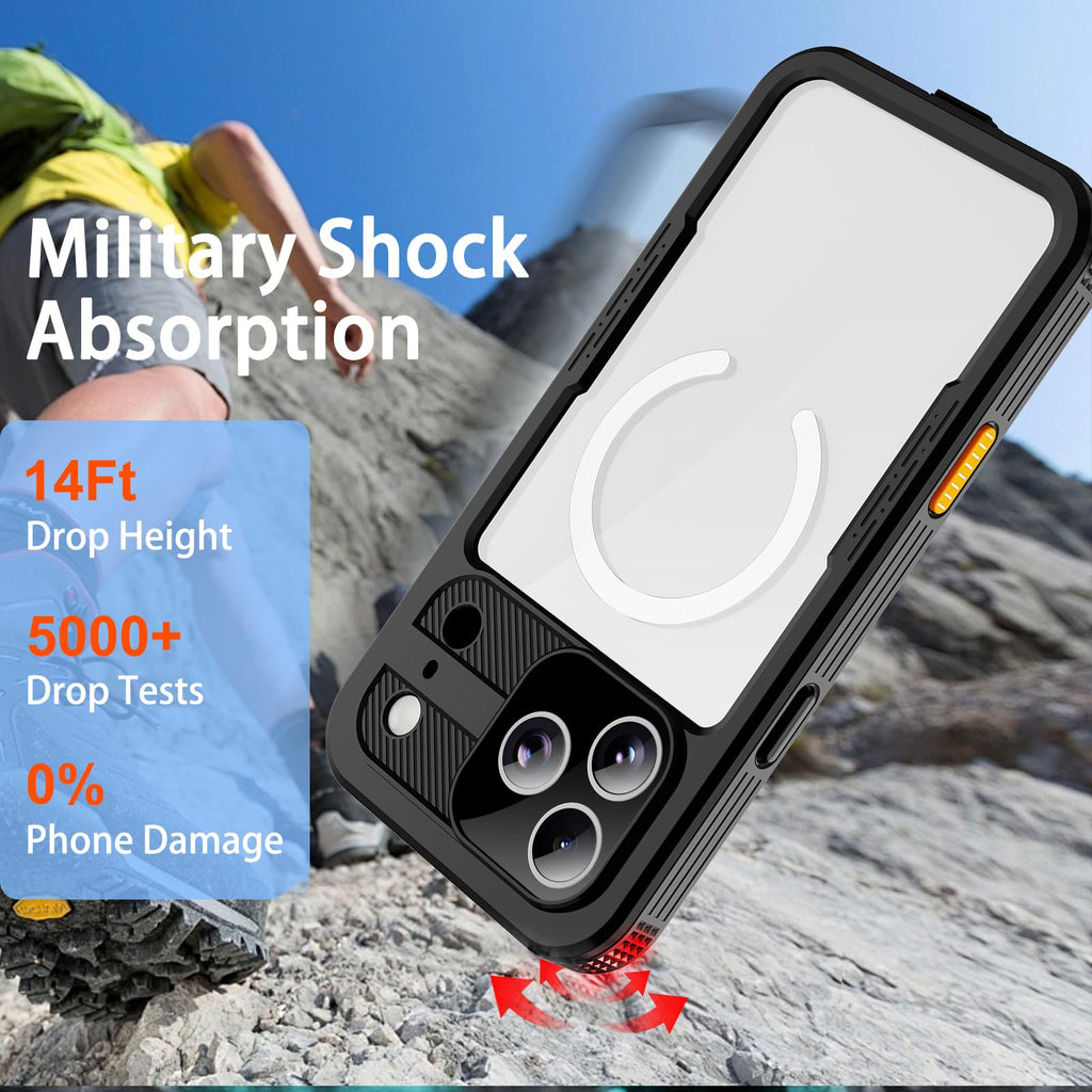 iPhone 13 Pro Case, Waterproof & Shockproof Phone Case, Full Protection, IP68, 6.1 Inch, Black