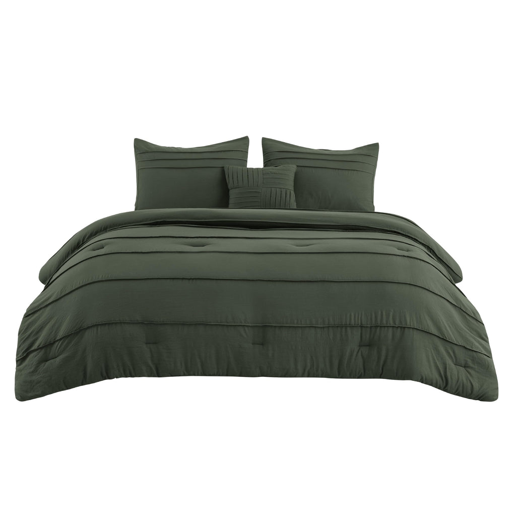 Bedsure Twin Comforter Set - 3 Pieces Pinch Pleat Bed Set, Beige Boho Bedding for All Season, 1 Soft Comforter, 1 Pillowcase, 1 Decorative Pillow