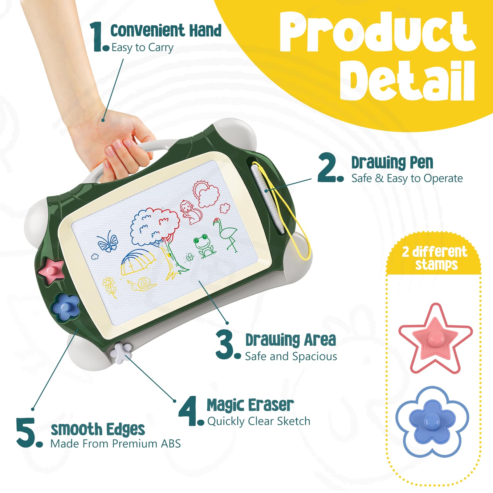 Magnetic Drawing Board, Toddler Toys for Age 1 2 3 Boys Girls, Toddler Drawing Board, Birthday Easter Christmas Halloween Kids Toy Gifts for Boys and Girls
